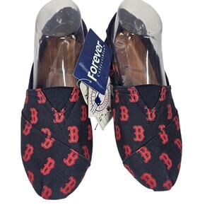 Forever Collectibles Boston Red Sox MLB Women's Canvas Slip-on Flats Medium 7-8